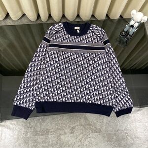 Dior Navy and White Crewneck Sweater